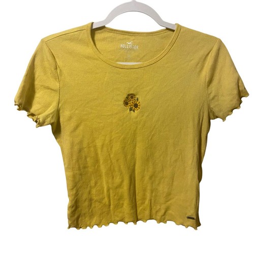 Baby Tee Sunflower Crop Top Yellow Size 