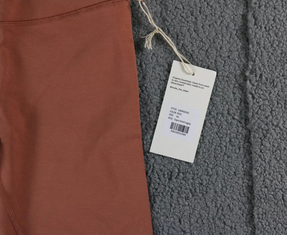 Mate The Label Legging Midi Sports Bra Xs Rose Orange Organic USA New - Image 4 of 4