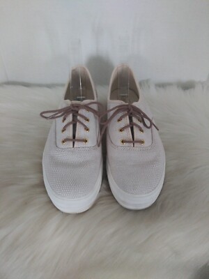 Keds Womens Sz Ortholite Platform Shoes Lace Up Sneakers Low Top Cream  Beige