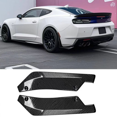 For Chevy Camaro 16-24 Carbon Fiber Rear Bumper Side Splitter Corner Apron Spats