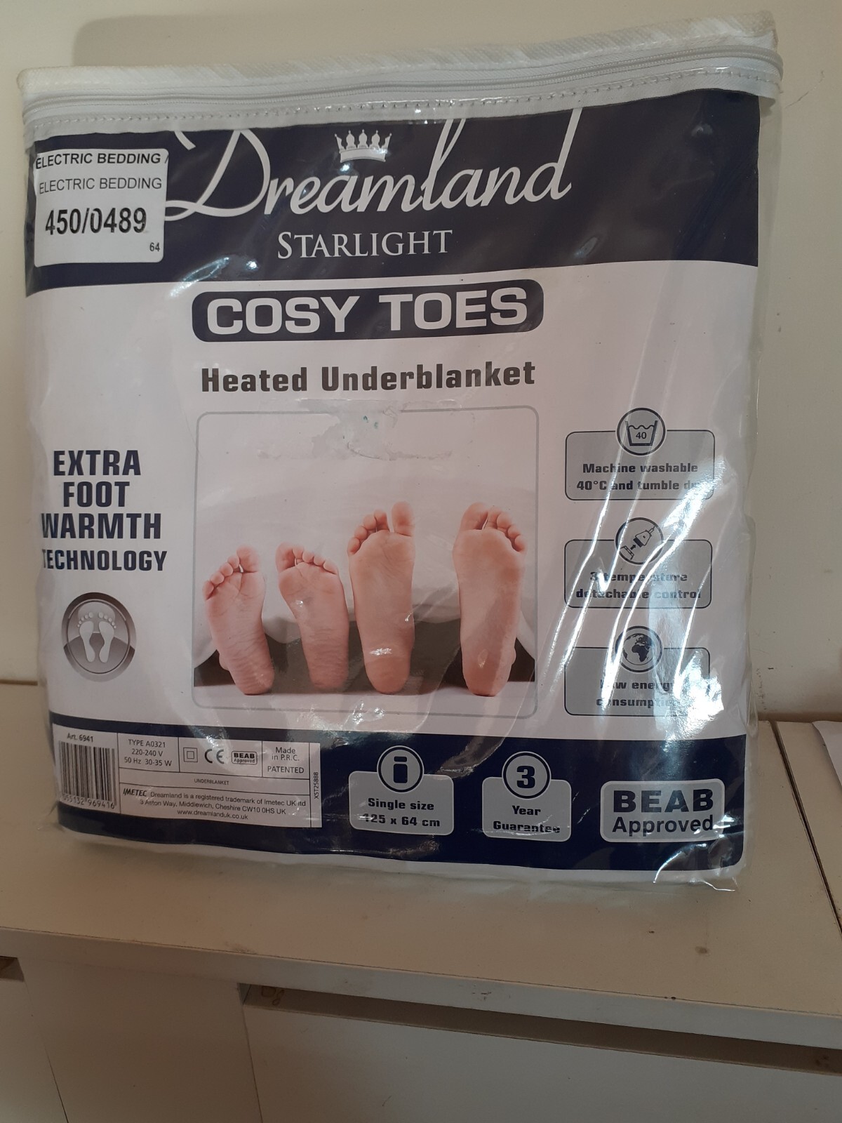 Dreamland Starlight Cosy Toes Heated underblanket Single 125 x 64cm Electric  | eBay