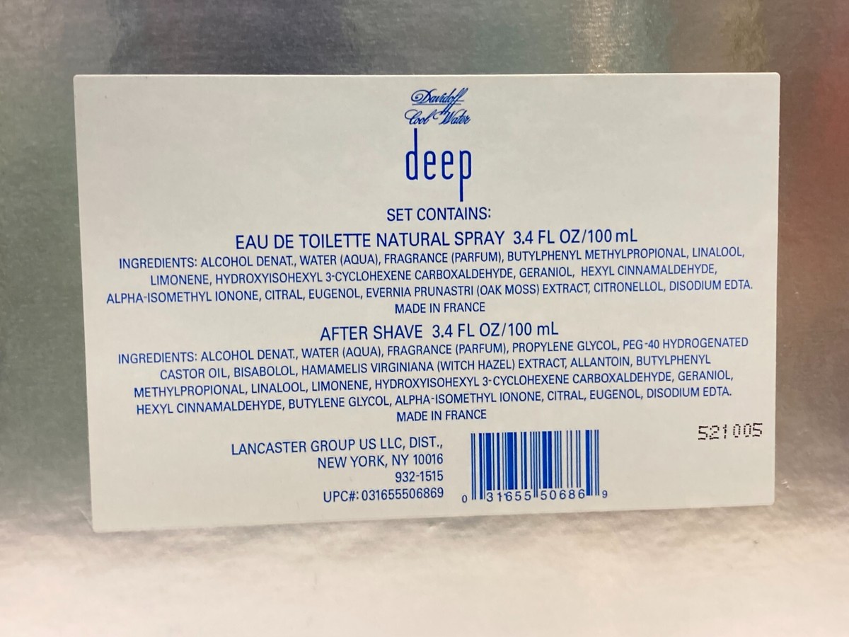 Cool Water Deep Set by Davidoff 3.4 oz/100ml EDT and Aftershave | eBay