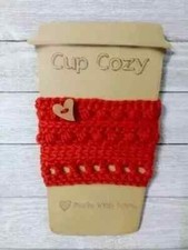crochet-handmade-coffee-cup-cozy-drink-sleeve-button-red-1pc
