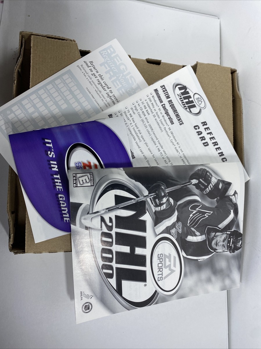 NHL 2000 EA Sports Hockey (CD-ROM Windows 95 98) Big Box Rare