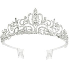 Makone Crystal Queen Crowns and Tiaras with Comb Headband for Women and Girls