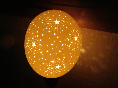 Straußenei Lampe Sternenexplosion Lampenschirm  Starburst neu St 1