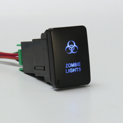 For Toyota Yaris Highlander RAV4 4Runner Car Push Switch Blue LED Lights ON/OFF