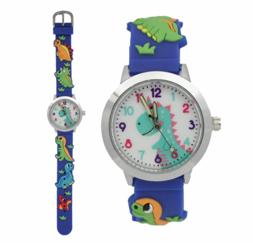 Boys/Children’s: Coloured, Blue, Fantasy, Easy To Read, 3D Strap, Dinosaur  Watch