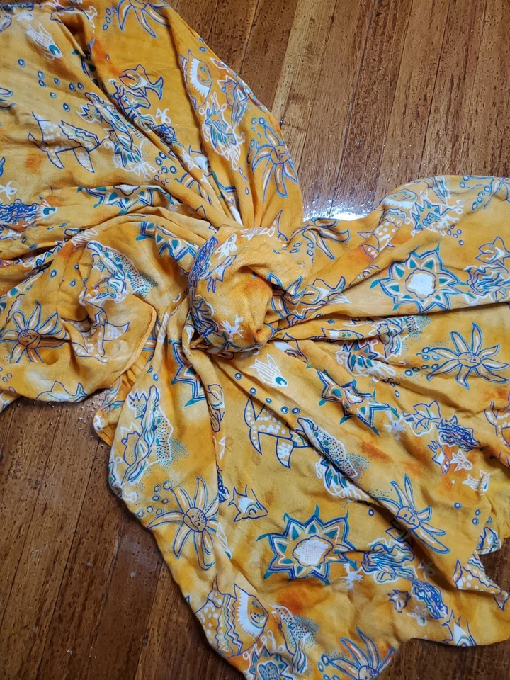 Estampa colorida do mar Sarong Pareo envoltório de praia multi desgaste rayon 44"×57" multicolor - Imagem 4 de 4