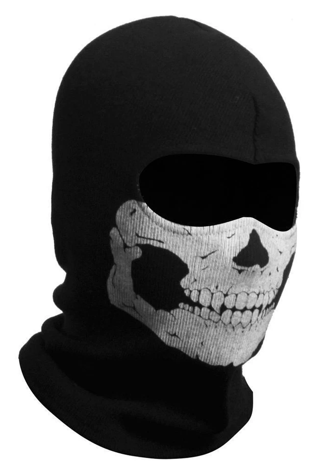Balaclava Ghost Skull Full Face Mask Military Cosplay Windproof Halloween Gift - Image 4 of 4