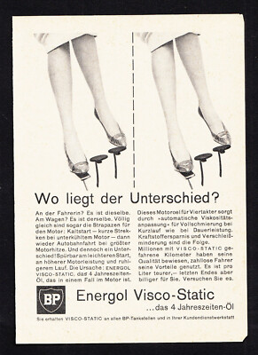 3w3456/ Alte Reklame von 1958 - BP - Energol Visco-Static Öl