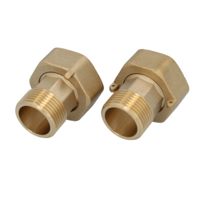 Messing Verschraubung zum Wasserzähler 1/2 3/4 1 IG AG Oring Einfach 2 Stück SET