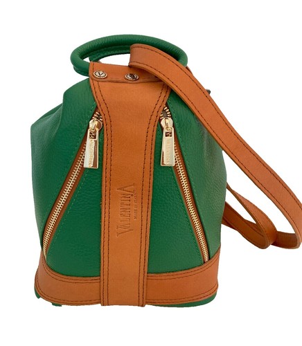 NWT Valentina Green Italian Leather raffia Convertible  display picture 3