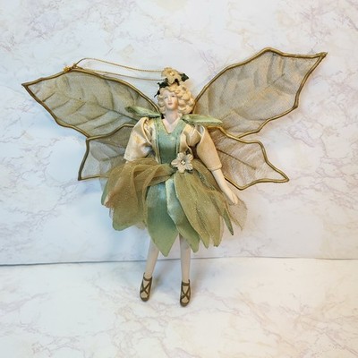 Woodland Forest Fairy Pixie Elf Green 7'' Ornament Decoration Christmas Cottage