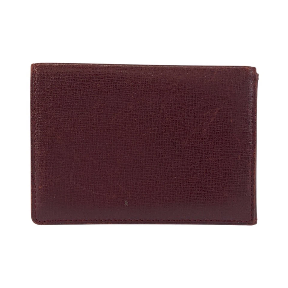 CARTIER Must Line L16 Estojo de Cartão Estojo de Passaporte Bordeaux Ouro Hardware Couro - Imagem 2 de 4