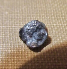 Thraco-Macedonian Region, AR Obol, Male head / Goat forepart.  6-5th cent BC