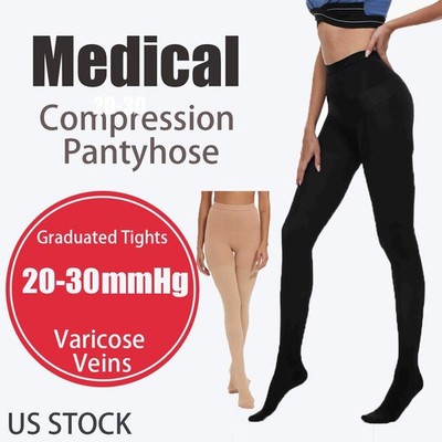 20-30mmHg Women Medical Compression Pantyhose Stockings Varicose Veins Close Toe