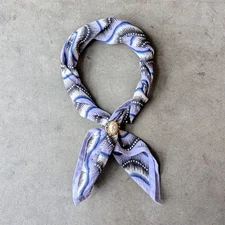 Block Shop Textiles Purple Blue Black Little Zipper Square Scarf Bandana