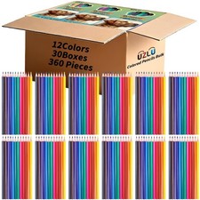 30 Packs 360 Count Colored Pencils Bulk 12 Colors Pre Sharpened For Adults