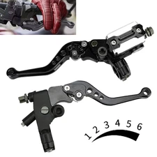 Motorcycle Brake Pump Lever 7/8" 22mm Hydraulic Master Cylinder Reservoir Clutch