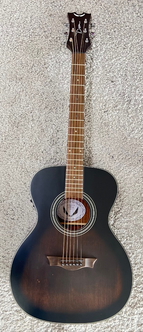 Dean St Augustine Folk Size Solid Top Acoustic Electric Guitar, Vintage Burst