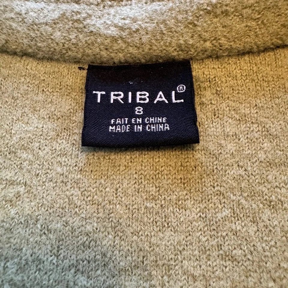 Women’s 100% Wool Tribal Blazer Jacket, Size 8, Green Boiled Felted Wool - Image 3 of 4