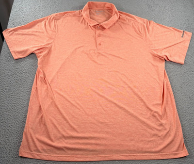 Reebok Golf Polo Shirt Men 5XLT Orange Heather Short Sleeve Performance
