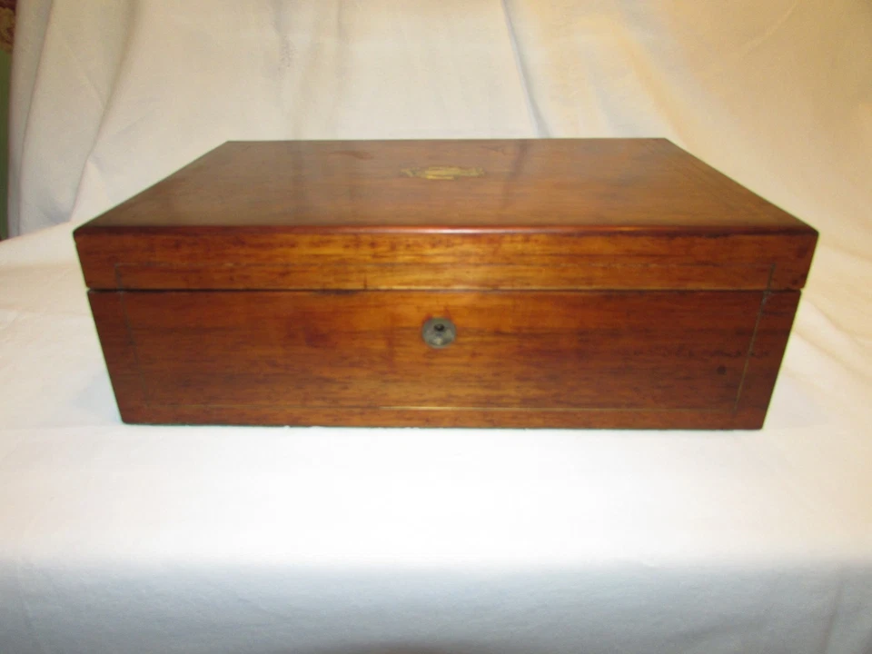 ECRITOIRE DE VOYAGE ANCIEN COMPLET 19ème / 19th travel writing wood box - Photo 3/4