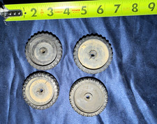 Tonka Toy Vehicle Replacement Wheels Lot of 4 Black Wheels/Tires Parts 1