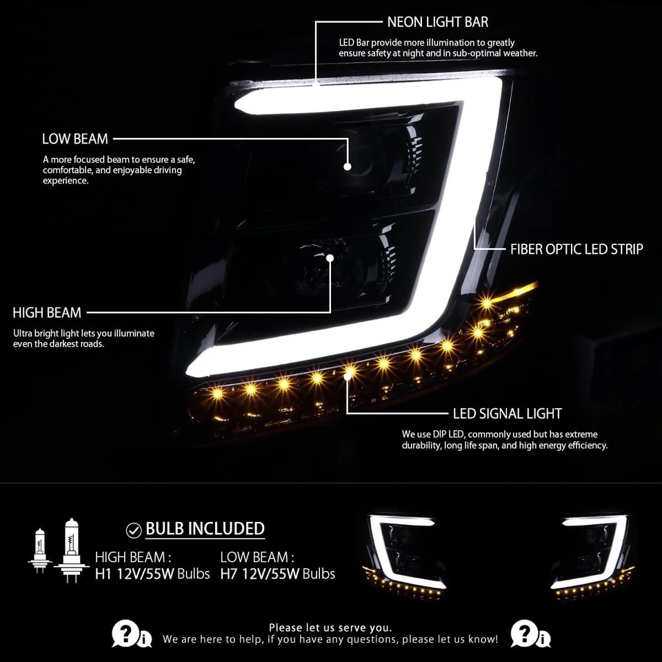 Faro proyector barra de luz LED negro Tahoe Jet para Chevy Suburban 2015-2020 | Foto 2 de 4