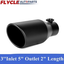 3 Inch Inlet 5 Inch Outlet Exhaust Tip Pipe 12 Length Stainless Steel Universal