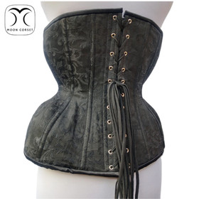 Brocade Overbust Corset Waist Training Corset Double Steel Boned Heavy Duty