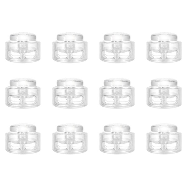 50Stk Kordelstopper Doppelloch Federklemme Transparent-image