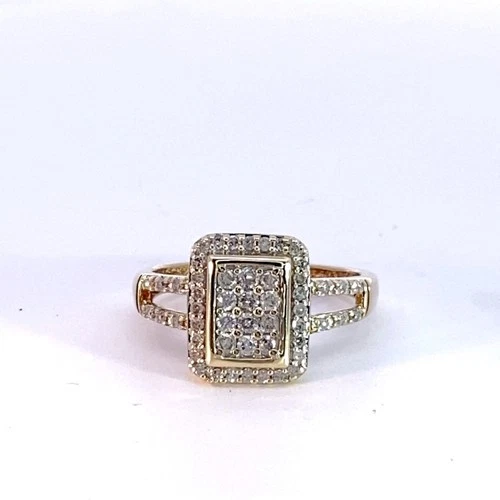 Lady's Diamond Cluster Ring 52 Diamonds .76 Carat T.W. 10K Yellow Go (MI1072350)