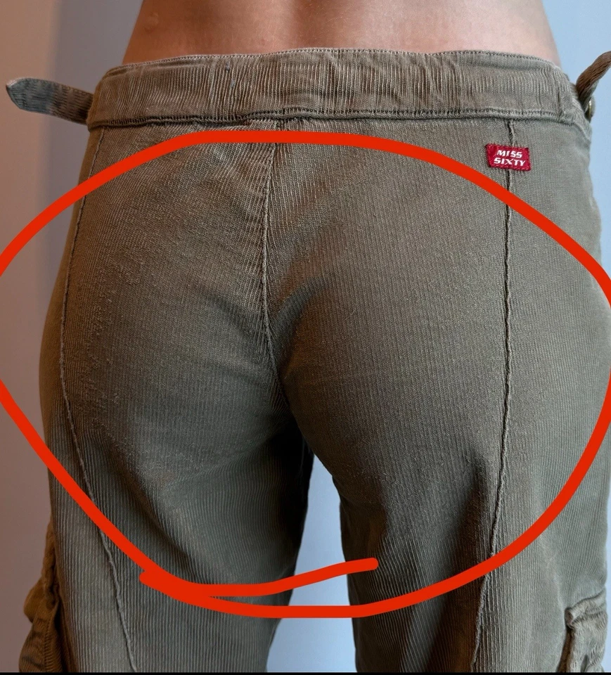 Miss Sixty Vintage Marrón Terciopelo Bajo Mujer Jeans Y2k Swag Pantalones Sueltos Foto 4 de 4