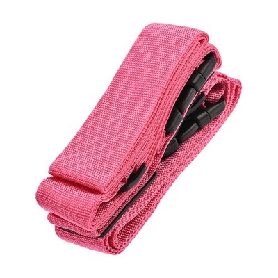 Luggage straps belt suitcase with 2 buckles, 2Mx5cm Cross adjustable rose red