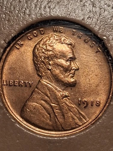 1918-P LINCOLN CENT. MS/ BU/ RD . HIGH RATED. GREAT DETAILS.