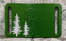 GRIP6 BELT BUCKLE - PINE TREES - FOREST GREEN - THIN - 1.1 INCH WIDE