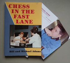 Michael Adams Chess In The Fast Lane with SIGNED photos etc gm game collection