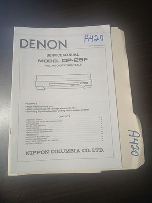 Denon Model DP-25F Service Manual Original Repair Book Full Automatic Turntable