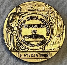 1908 Silver Medal/Award ~ Hernan Ayerza ~ Horses~ Argentine Livestock Exposition
