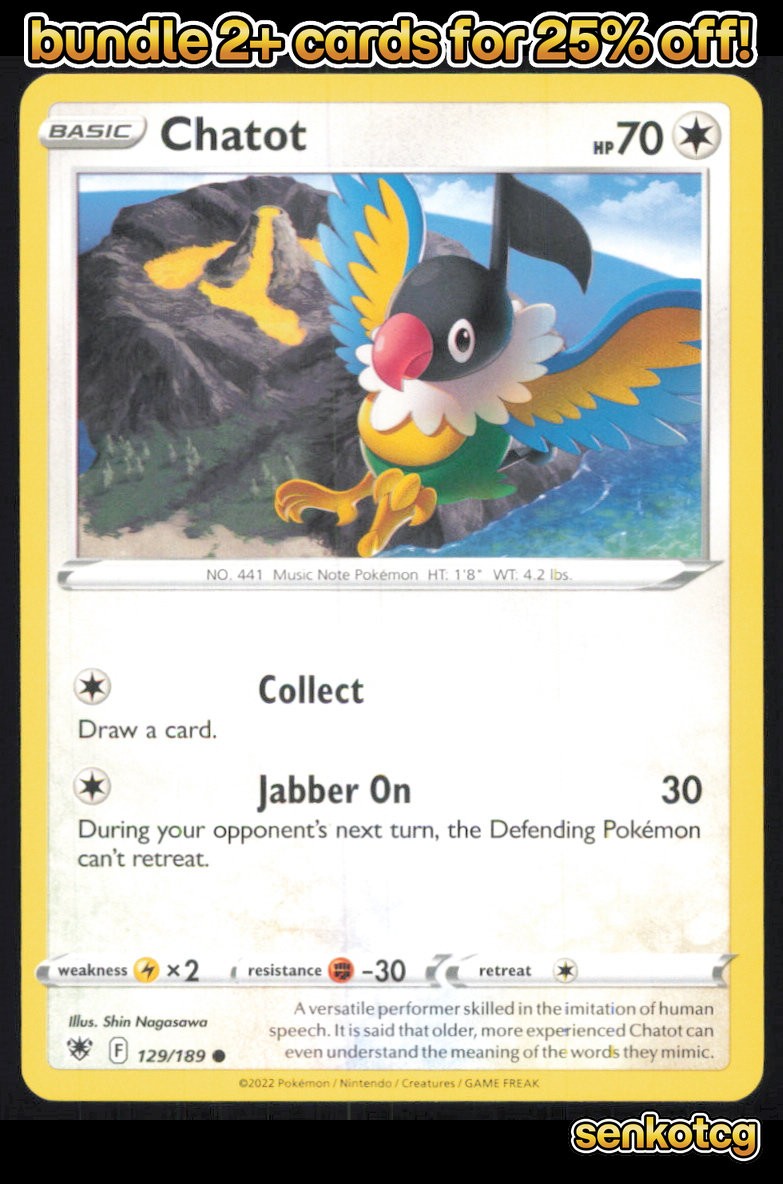 🎴 Chatot 129/189 Common Astral Radiance NM