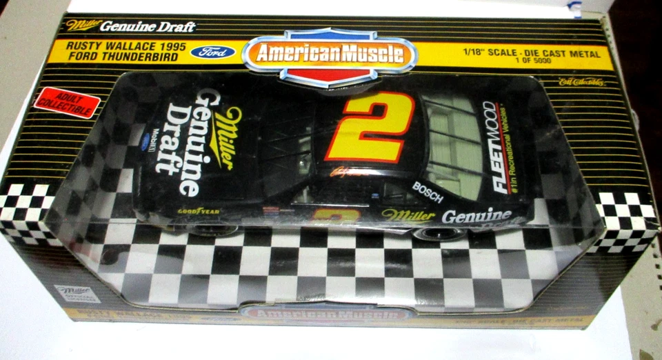 Ertl American Muscle, 1:18 Ford Thunderbird, Rusty Wallace #2, 1/5000, New - Image 3 of 4