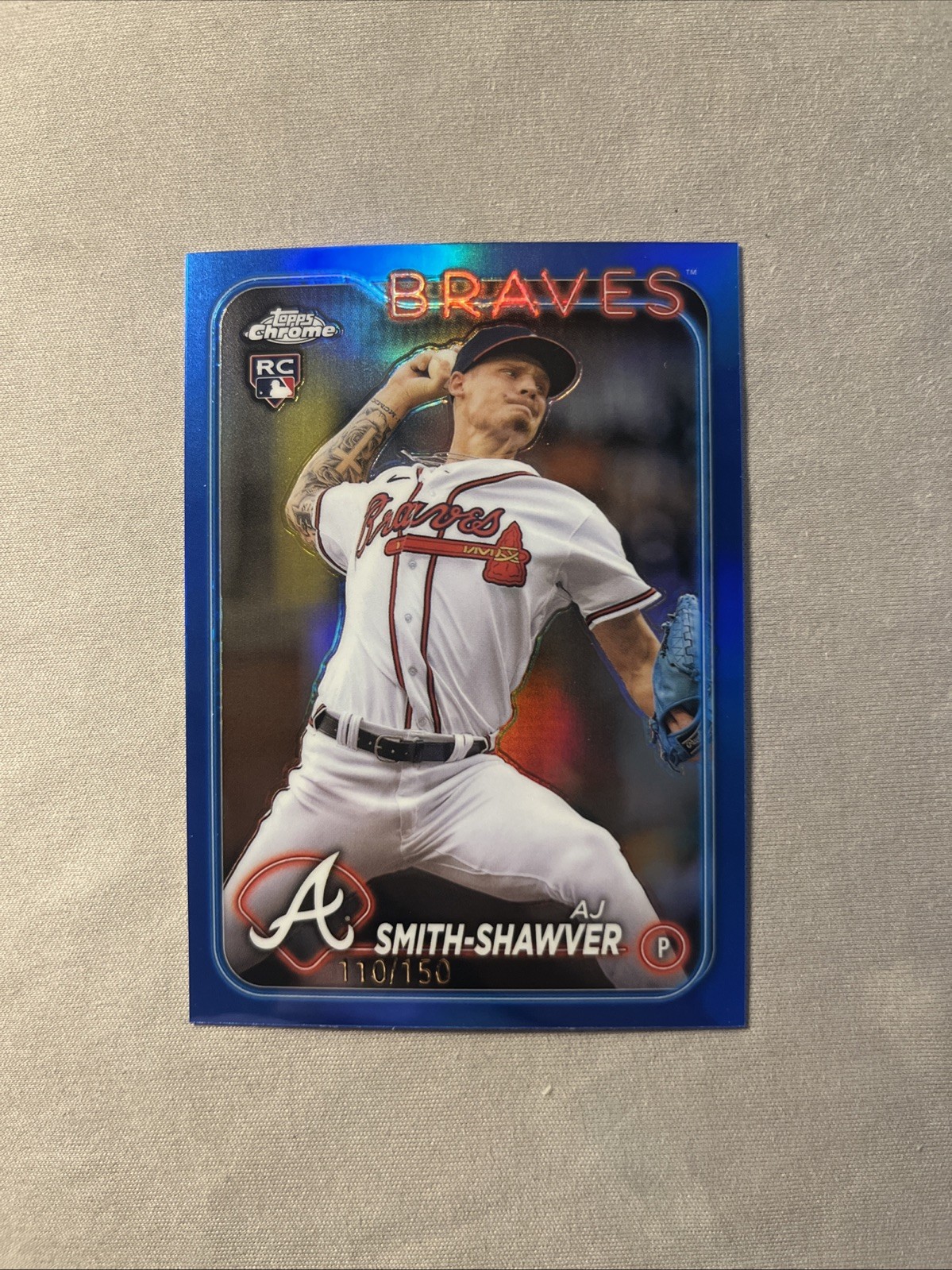 AJ Smith-Shawver #19 RC 2024 Topps Chrome - True Blue Refractor /150 - Braves