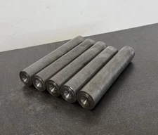 12L14 Steel Round Bar 1" Dia x 3.5"–5.5" Length – Machined Ends – Lot of 5