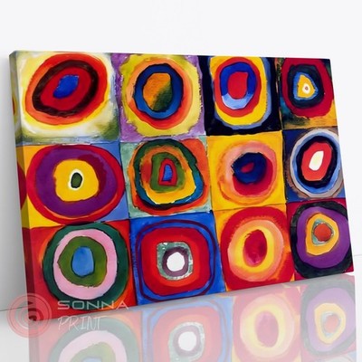 Wassily Kandinsky Kunst Quadrate und konzentrische Kreise 1913 Leinwandbild Wandbild