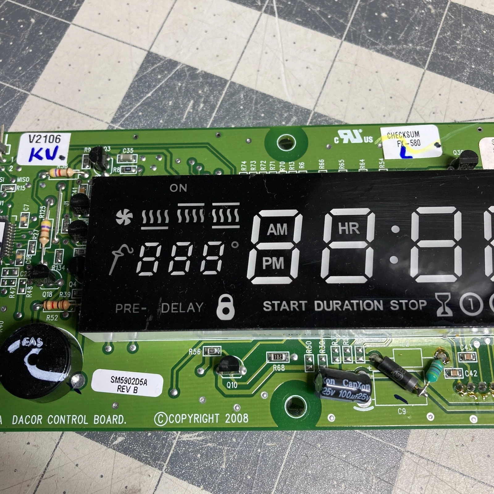 Dacor OEM MORS127 Single Oven LED Display Module 103725 701045-01 DE81-04932A - product detail image 3
