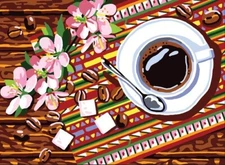 "Coffee Break" Printed Needlepoint Tapestry  Kit  6316K