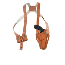 Shoulder & Belt Holster with Double Speedloader Pouch 357 Magnum (2in1)