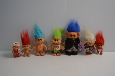 Vintage Treasure Trolls Dolls Lot Wishnik Uneeda Collectible Toys 1990's